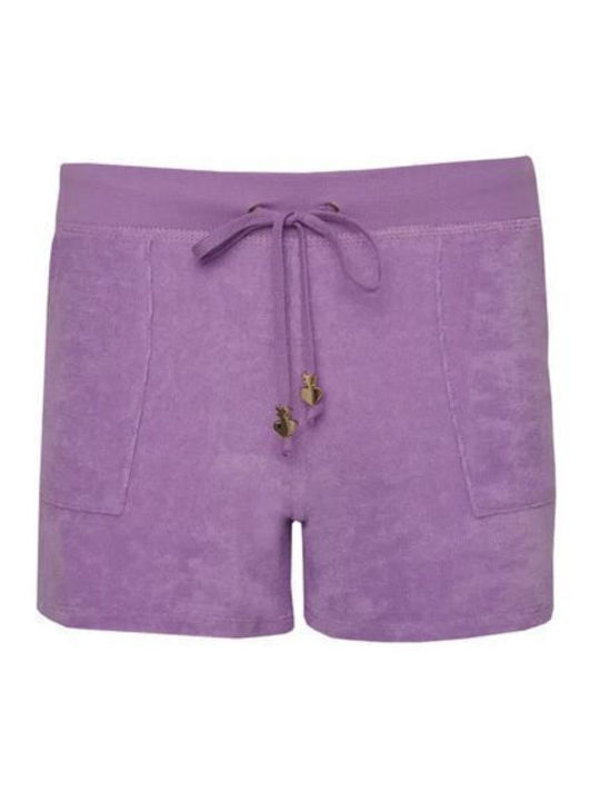 Damen Terry Shorts Dunkles Flieder