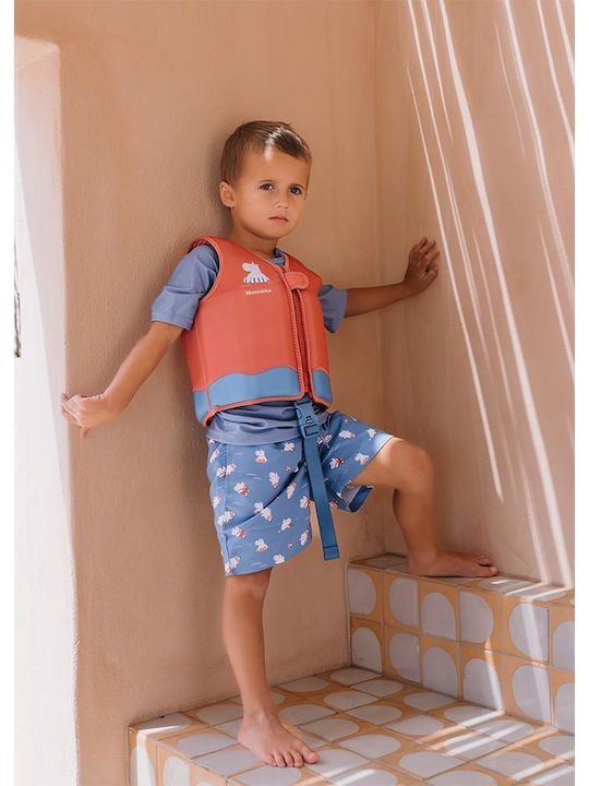 Tutete Sun Protection Hippos 2-3 Years Kids Swimwear Swim Shorts Light Blue