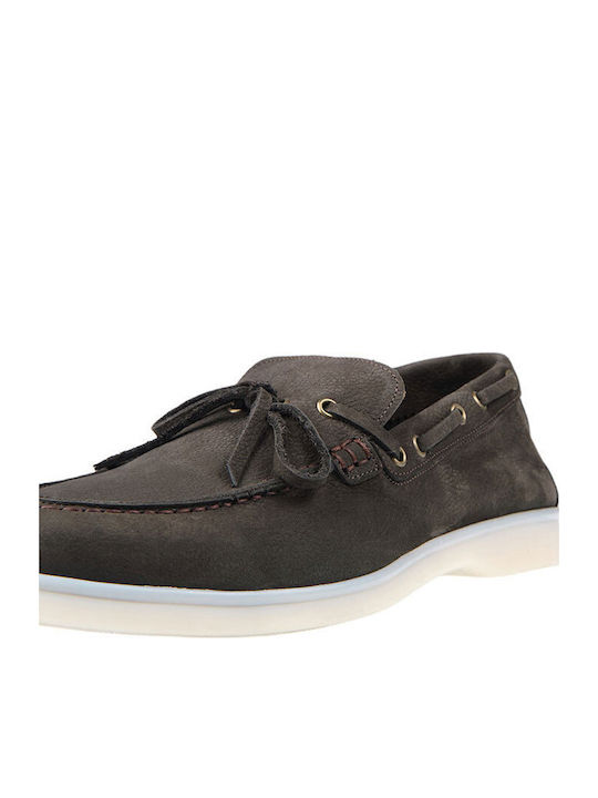 Leather Men's Boat Shoes in Brown Colour