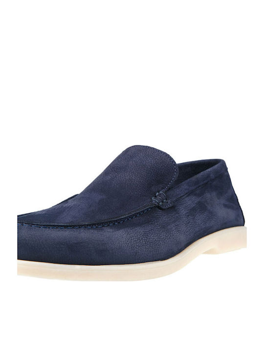Leather Men's Loafers in Blue Colour