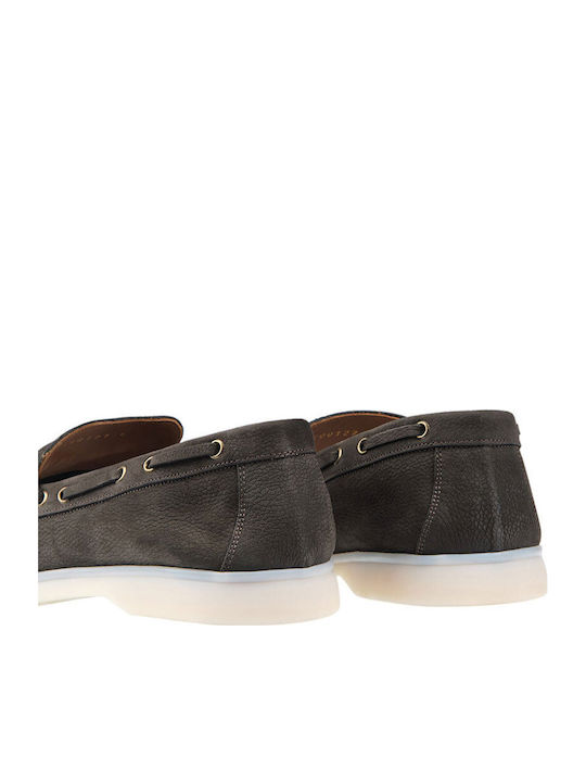 Leather Men's Boat Shoes in Brown Colour