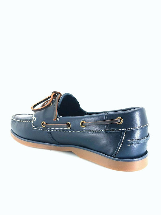 Leder Herren Bootsschuhe in Blau Farbe