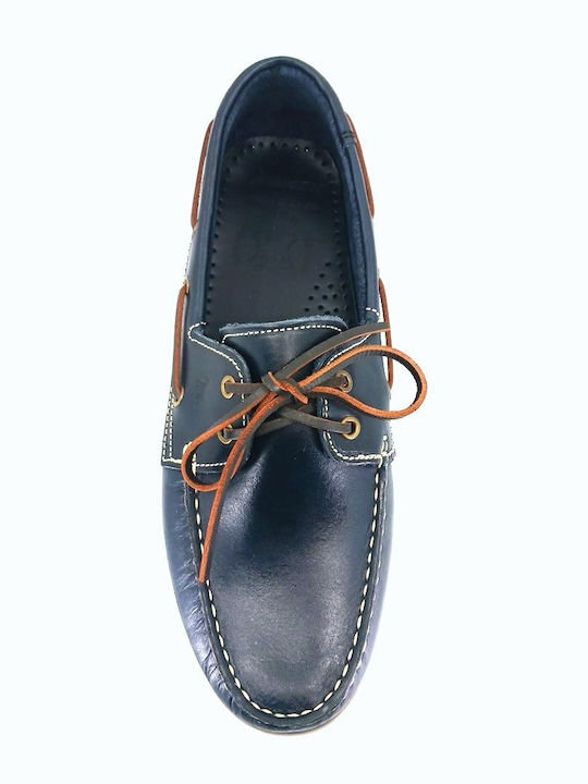 Leder Herren Bootsschuhe in Blau Farbe