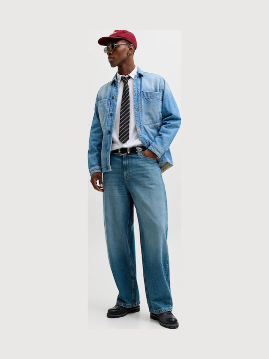 Herren Jeanshose mit Lose Baggy Anwendung Blau-Denim
