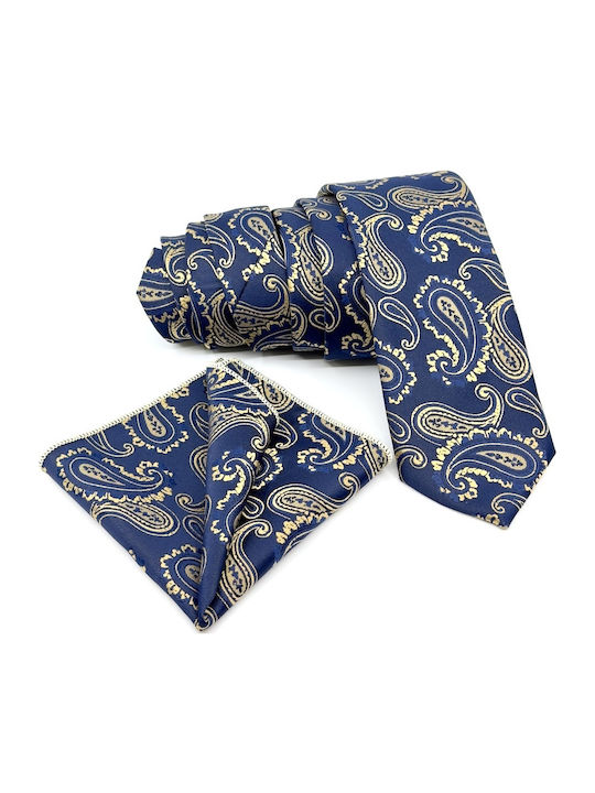 Legend Accessories Set Cravate Bărbați Mătase Tipărită În Culoare Albastru Marin