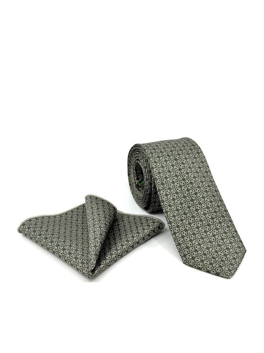 Legend Accessories Set Of Men's Silk Printed Tie In Khaki Colour