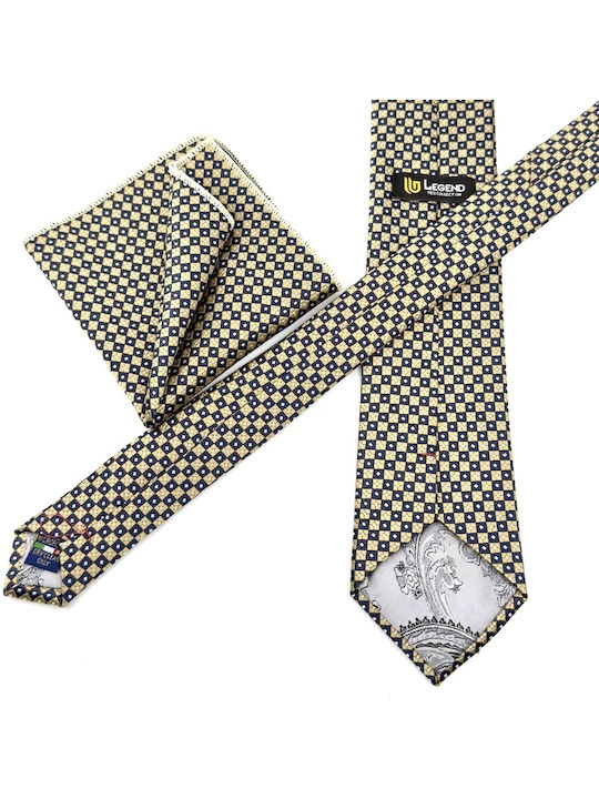 Legend Accessories Set Cravate Bărbați Mătase Tipărită În Culoare Aurie