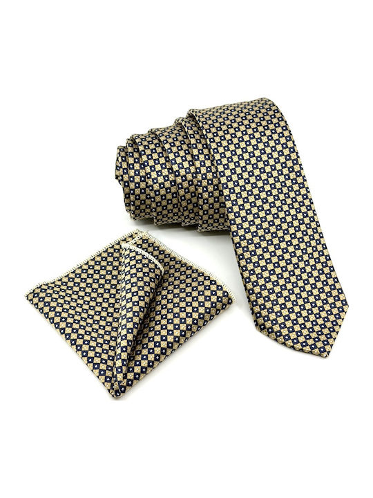 Legend Accessories Set Cravate Bărbați Mătase Tipărită În Culoare Aurie
