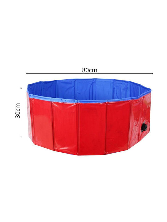 Foldable Garden Dog Pool Small Medium 80cm Red 1 Piece