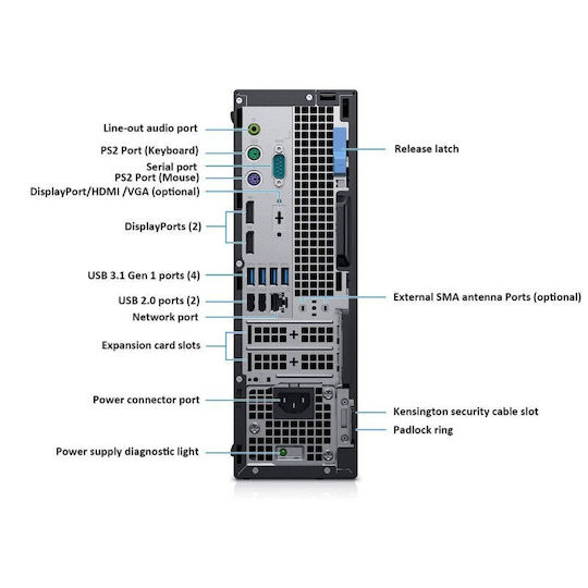Dell Optiplex 7070 Sff Überarbeitete Grade A Desktop-PCs (Kern i5-9500/8GB/256GB SSD/W11 Pro)