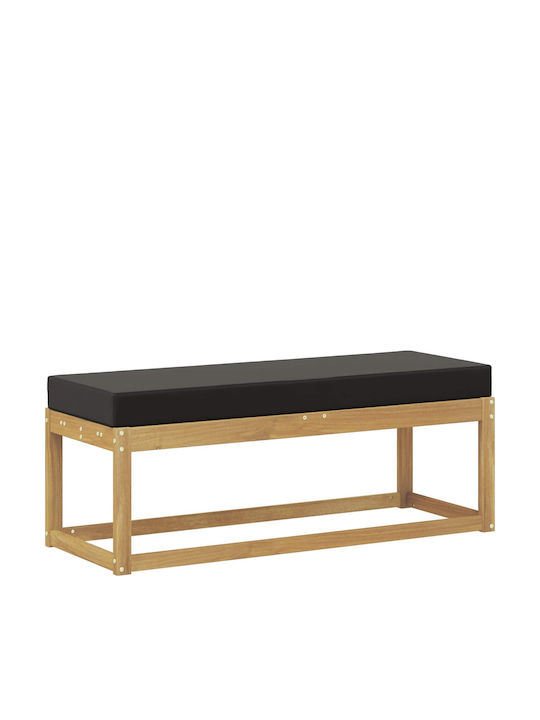 Outdoor Wooden Bench With Cushions 115x43x45cm