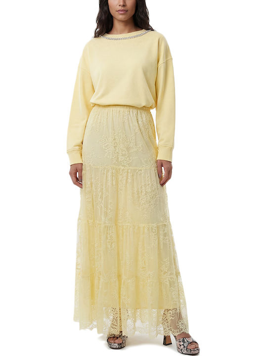 Maxi Skirt with Tulle Floral Yellow