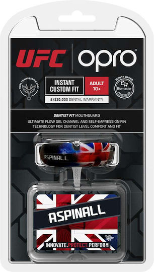 Маска Opro Instant Custom Fit Mouthguard UFC Fighter Aspinall Черно Червено Бяло