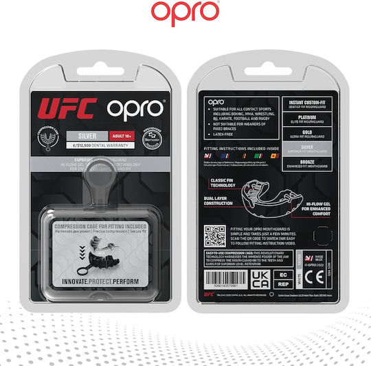 Opro UFC Silver Level Mouthguard White Junior
