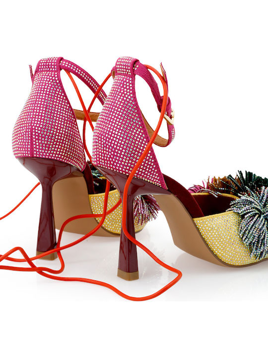 Fabric Burgundy Sandals