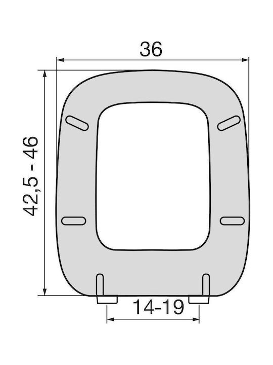 Elvit Καπάκι Λεκάνης Πλαστικό 36x37.5cm Λευκό