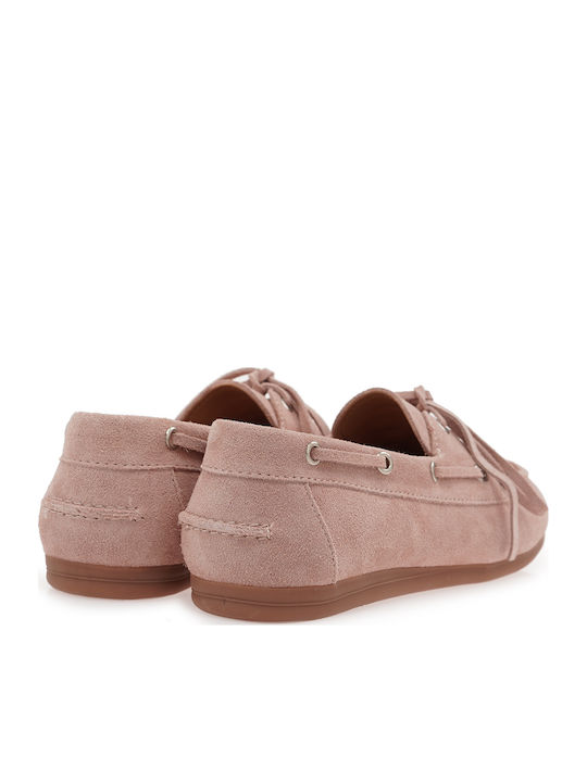 Δερμάτινα Γυναικεία Boat Shoes σε Ροζ Χρώμα