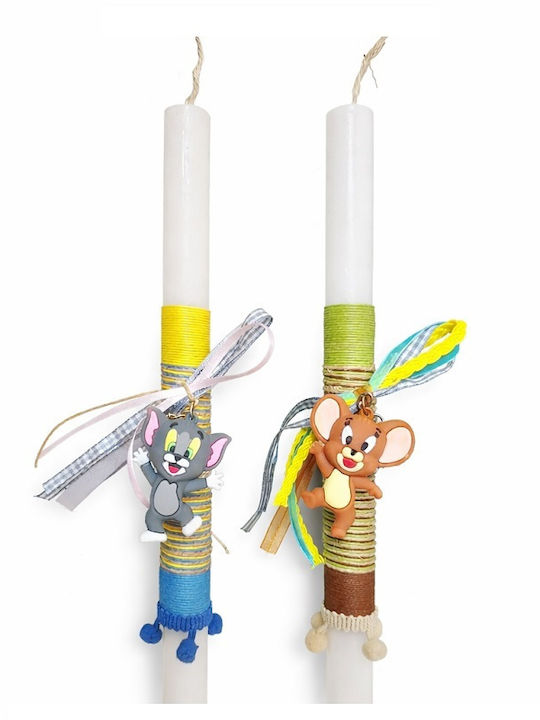 Easter Candles for Couples with Box Jerry – Set of White 2 Pieces