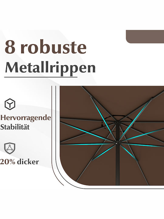 Garten- und Terrassen-Sonnenschirm Rundschreiben Metall Braune mit Basis Φ3.5m NP12131CF