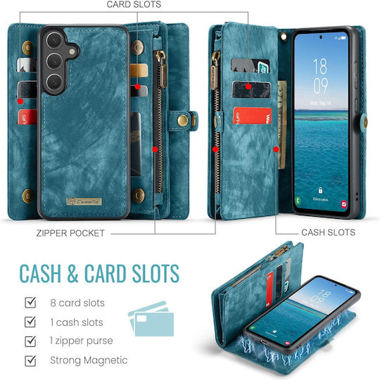 Caseme 008 Samsung Galaxy S25 5g Wallet Case Detachable Silicone Case Blue
