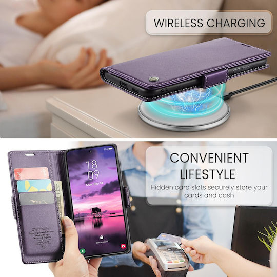 Caseme 023 Samsung Galaxy S26 5g Rfid Θήκη Πορτοφόλι Δερμάτινη –purple