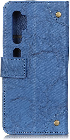 Tel1 Xiaomi Mi Note 10 10 Pro Copper Buckle Texture Horizontal Flip Θήκη Βιβλίο Blue
