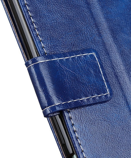 Tel1 Xiaomi Mi Note 10 Lite Retro Crazy Horse Texture Book Case Blue