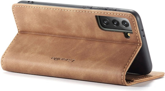 Caseme 013 Samsung Galaxy S21 5g Retro Leather Θήκη Βιβλίο Brown