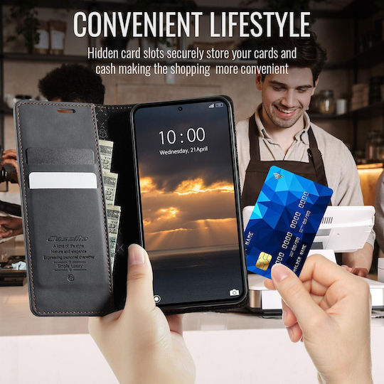 Caseme 033 Xiaomi Redmi Note 15 Pro 5g Rfid Retro Θήκη Βιβλίο Δερμάτινη –black