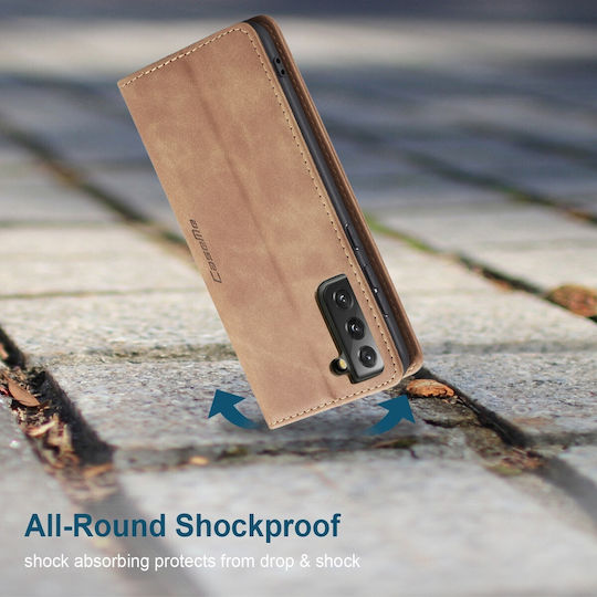 Caseme 013 Samsung Galaxy S21 5g Retro Leather Θήκη Βιβλίο Brown