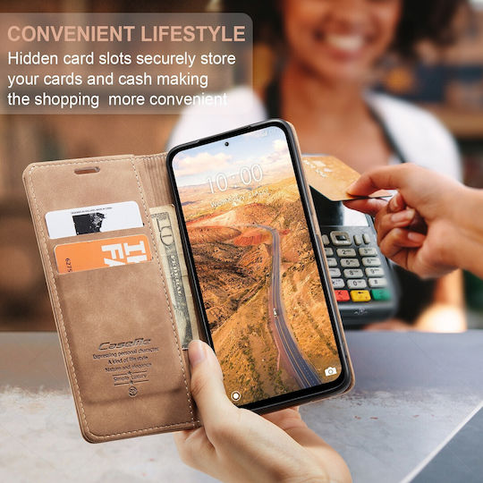 Caseme 013 Xiaomi Redmi Note 13 5g Retro Leather Θήκη Βιβλίο Brown