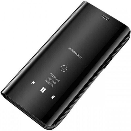 Tel1 Realme 6 Pro Klare Ansicht Buch Handyhülle Schwarz
