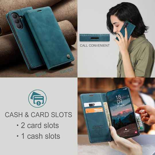 Caseme 013 Samsung Galaxy S26 Plus 5g Retro Leather Θήκη Βιβλίο Blue