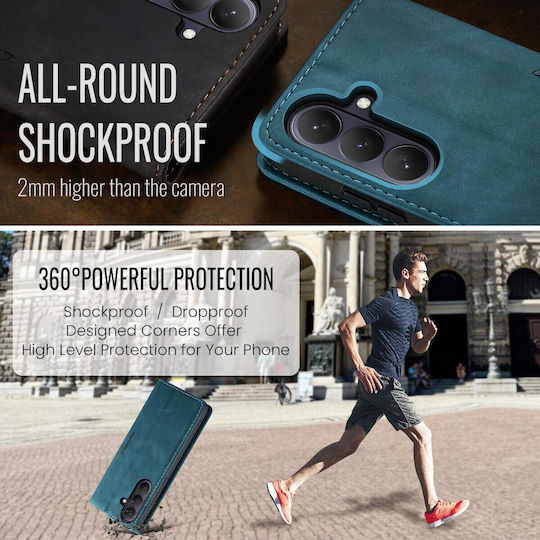Caseme 013 Samsung Galaxy S26 Plus 5g Retro Leather Θήκη Βιβλίο Blue