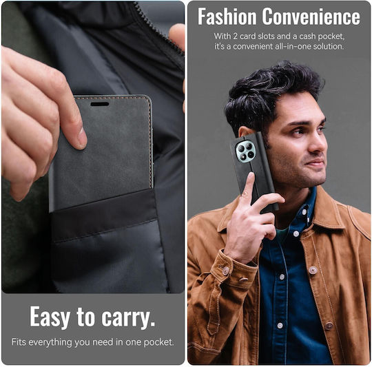 Caseme 033 Xiaomi Redmi Note 15 Pro Plus 5g/poco M8 Pro 5g Rfid Retro Θήκη Βιβλίο Δερμάτινη Black