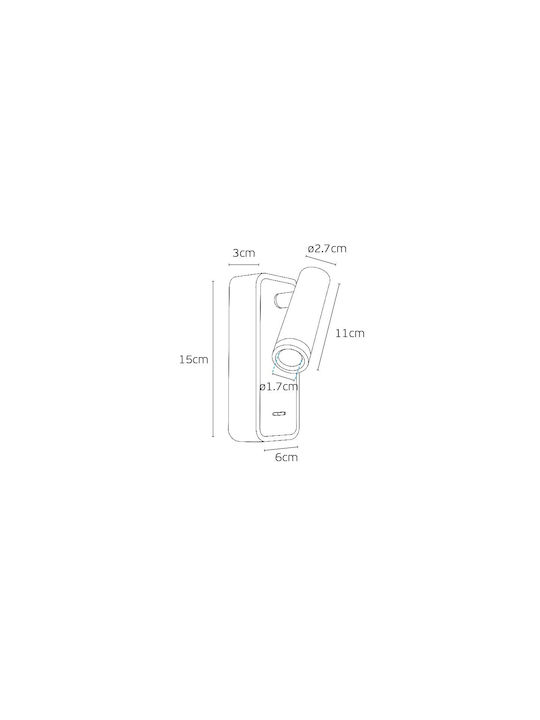 VK Lighting LED Θερμό Λευκό Σποτ σε Μαύρο Χρώμα