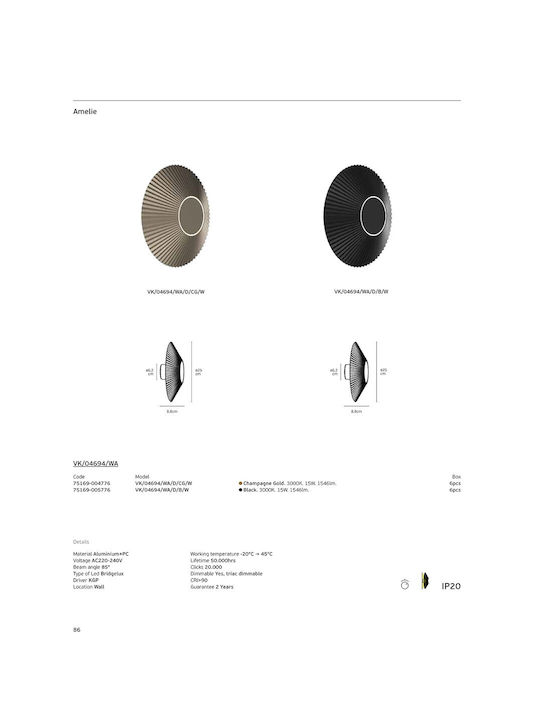VK Lighting LED Warm White Spot In Gold Colour