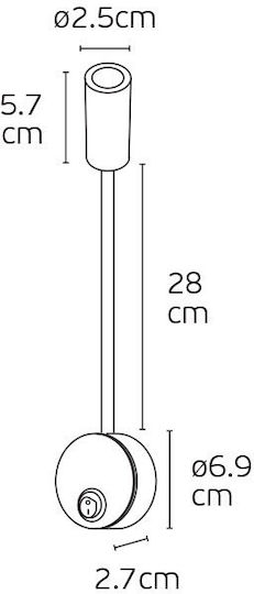 VK Lighting LED Θερμό Λευκό Σποτ σε Μαύρο Χρώμα