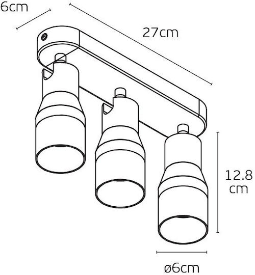 VK Lighting Τριπλό Σποτ σε Μπεζ Χρώμα VK Lighting Τριπλό Σποτ σε Μπεζ Χρώμα