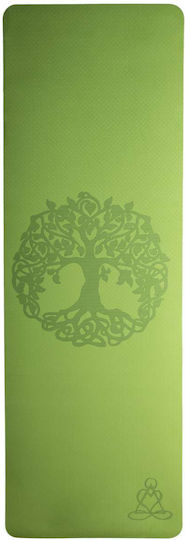 Exercise Mat Yoga Green with Carry Strap (182x61cm)
