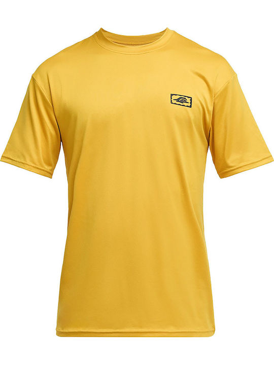 Quiksilver Nomad UPF 50+ Ανδρική Κοντομάνικη Αντηλιακή Μπλούζα Κίτρινη