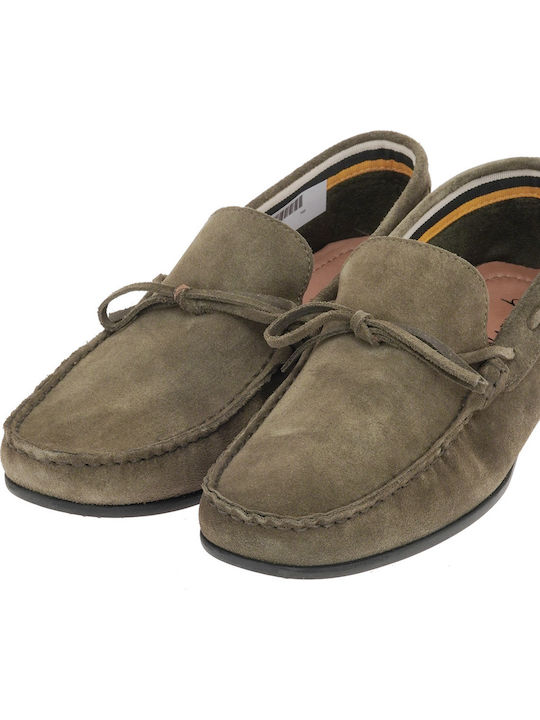 Suede Ανδρικά Boat Shoes σε Πράσινο Χρώμα