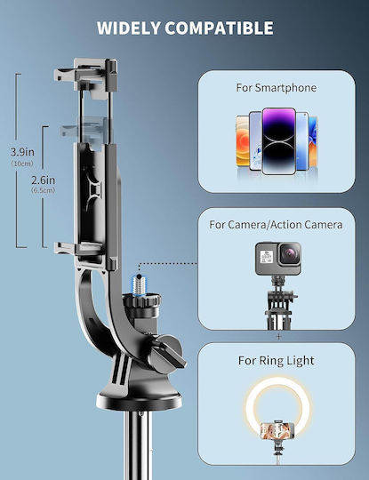 Selfieshow Selfie Stick Trepied Telecomandă Compact Stabil Rotire 360° Pliabil 180 Cm Potrivit Pentru Smartphone-uri Camere Gopro