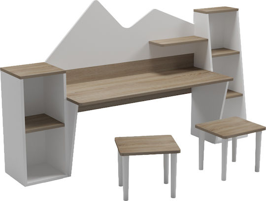Dualto Kids Desk Made of Melamine White 180x30x93.6cm