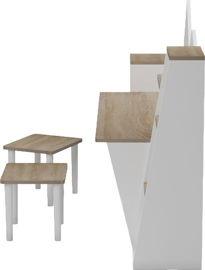 Dualto Kids Desk Made of Melamine White 180x30x93.6cm