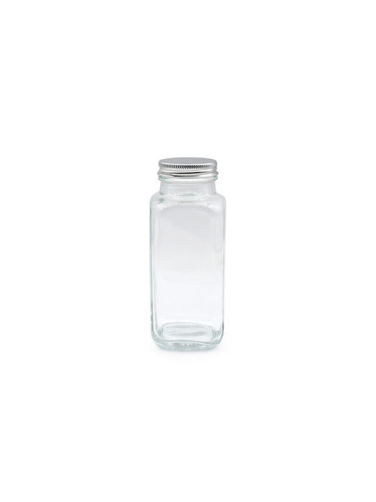 Melii Glas Wasserflasche mit Schraubdeckel Transparent 250ml 6 Stücke