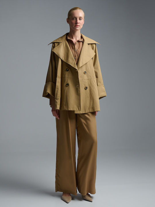 Women's Camel Half Coat
