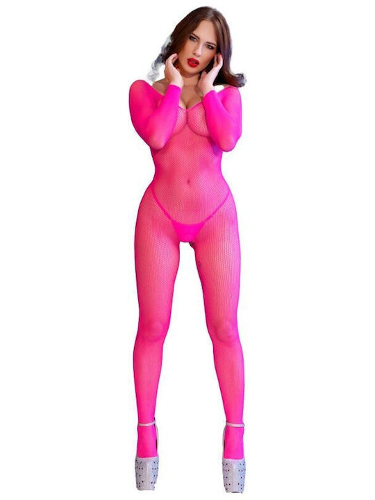 Chilirose Cr 4894 Neon Pink Mesh Bodystocking