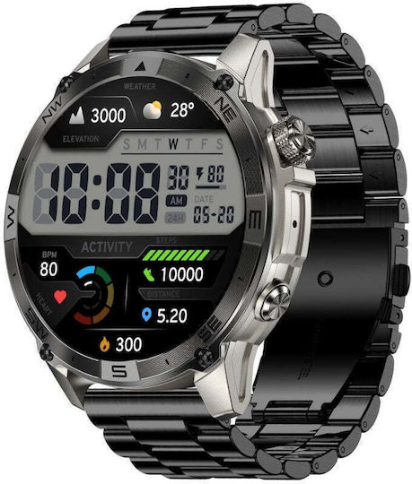 Gravity GT46-3 49mm Smartwatch με Παλμογράφο (Graphite)
