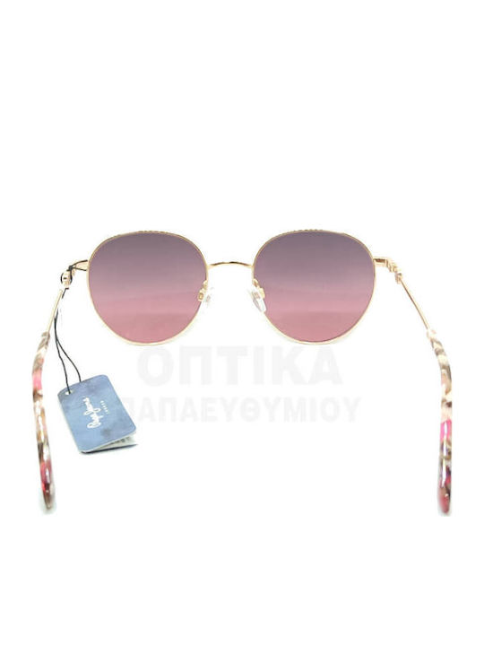 Pepe Jeans Pj5248 Women's Sunglasses with Gold Frame and Purple Lens PJ5248-401